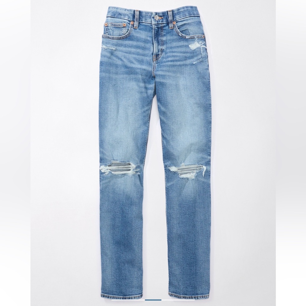 American Eagle 🦅 Stretch Curvy Ripped Straight Jean - Picture 1 of 10